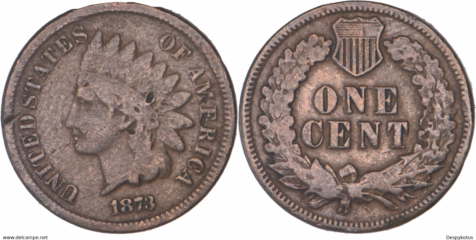 Etats-Unis - 1873 - One Cent - Indian Penny - 07-148 - 1859-1909: Indian Head