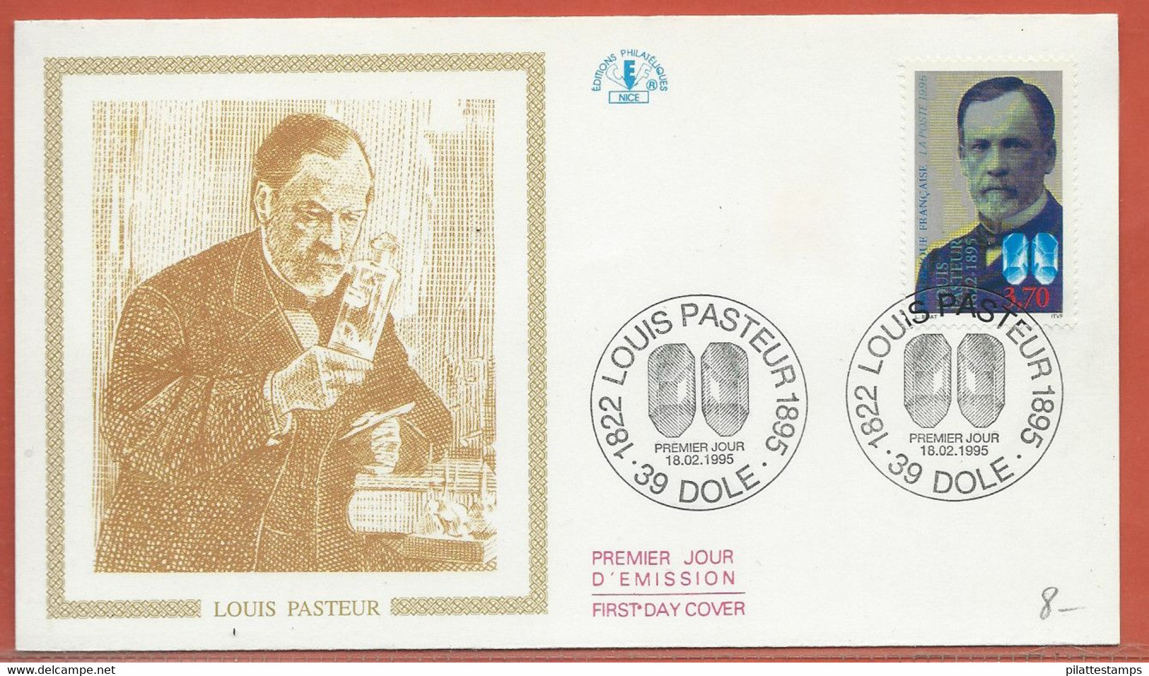 CHIMIE ATOME FRANCE LETTRE FDC PASTEUR DE 1995 - Louis Pasteur