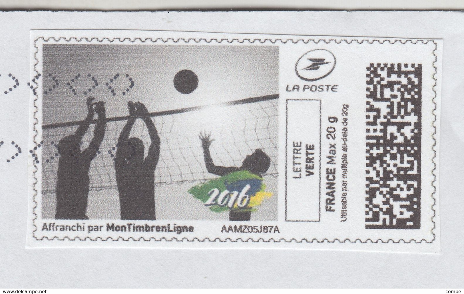 LETTRE. FRANCE. MON TIMBRE LIGNE. VOLLEY - Volleyball