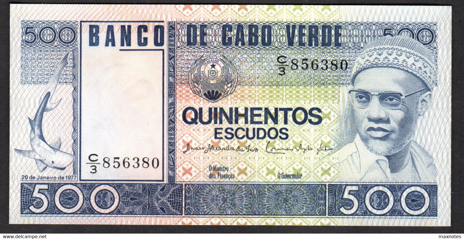 CAPE VERDE (CAPO VERDE) : 500 Escudos - 1977- UNC - Cap Vert