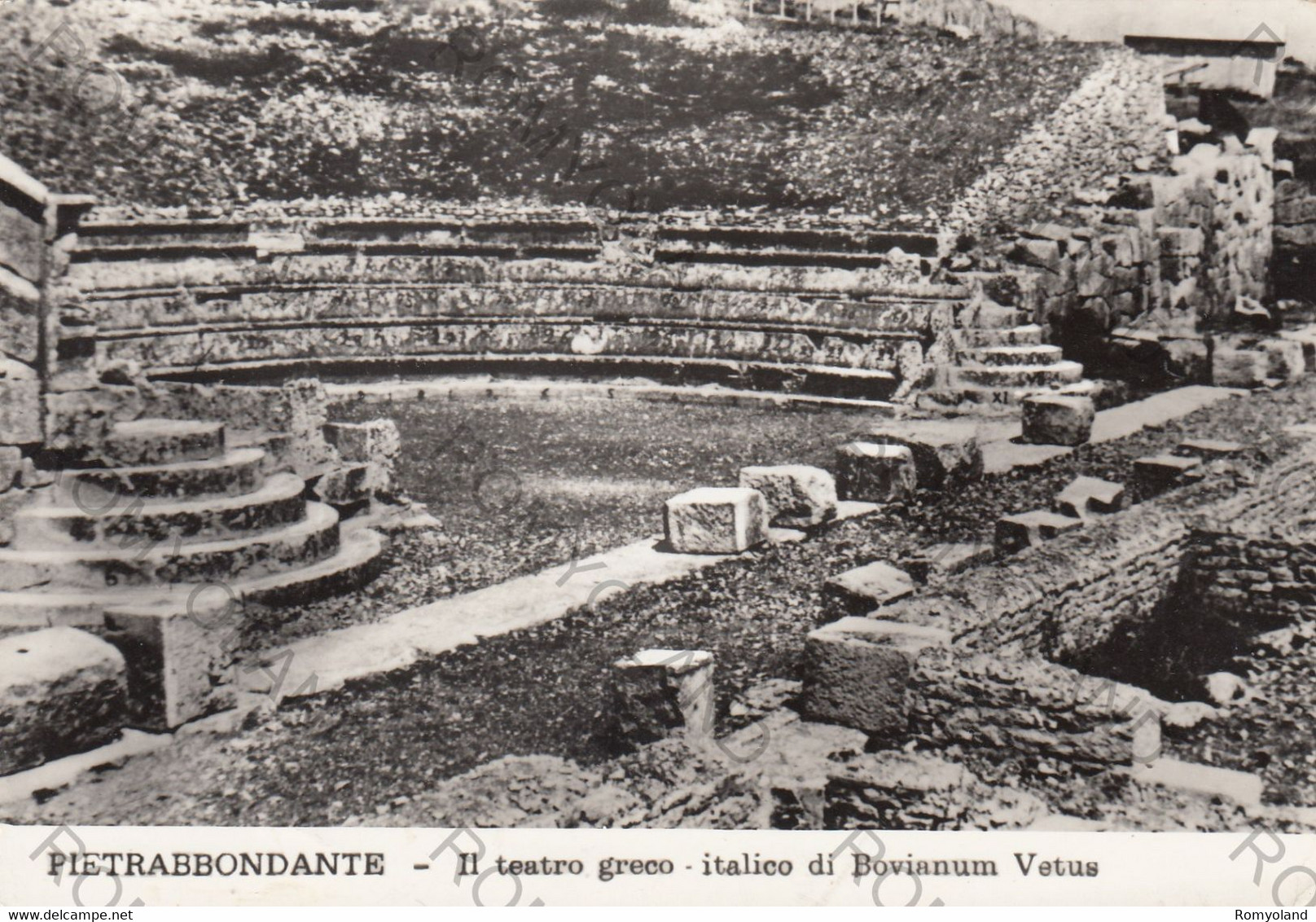 CARTOLINA  PIETRABBONDANTE,ISERNIA,MOLISE,IL TEATRO GRECO-ITALICO DI BOVIANUM VETUS,MEMORIA,CULTURA,VIAGGIATA 1971 - Isernia