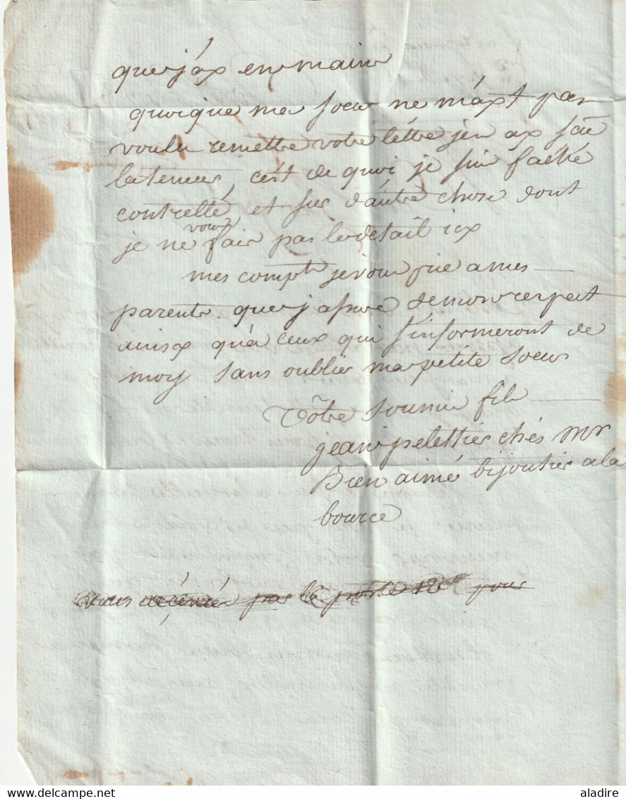 1781 - RECOMMANDEE - Lettre pliée avec correspondance filiale de 2 pages de BORDEAUX vers ROUVRE par NIVET en Poitou