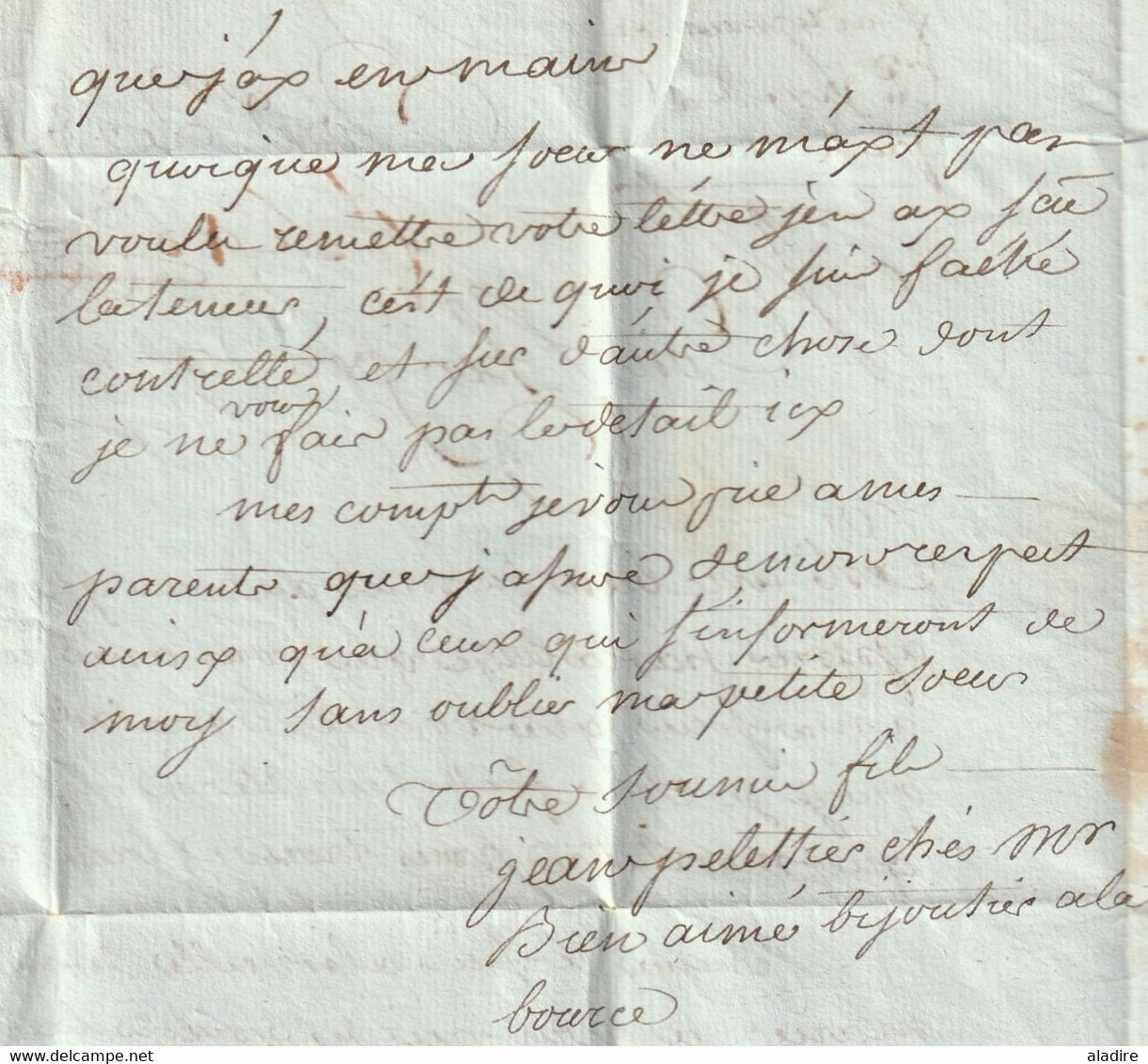 1781 - RECOMMANDEE - Lettre pliée avec correspondance filiale de 2 pages de BORDEAUX vers ROUVRE par NIVET en Poitou