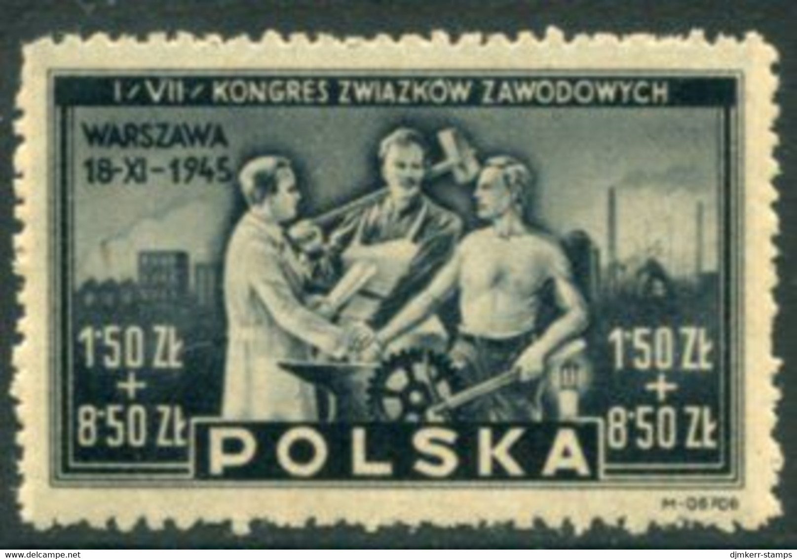 POLAND 1945 Trades Union Congress MNH / **.  Michel 413 - Unused Stamps