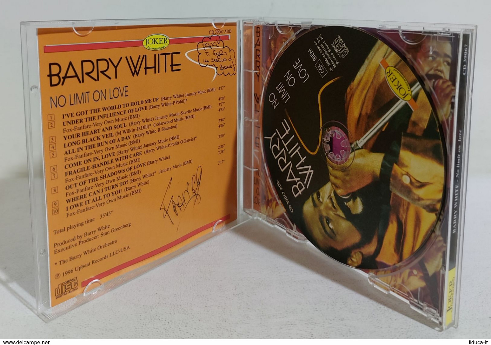 I108212 CD - BARRY WHITE - No Limit On Love - Joker International 1996 - Soul - R&B