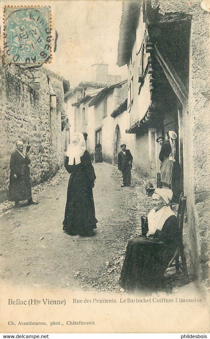 HAUTE VIENNE  BELLAC Rue Des Penitents Le Barbichet  Coiffure Limousine - Bellac