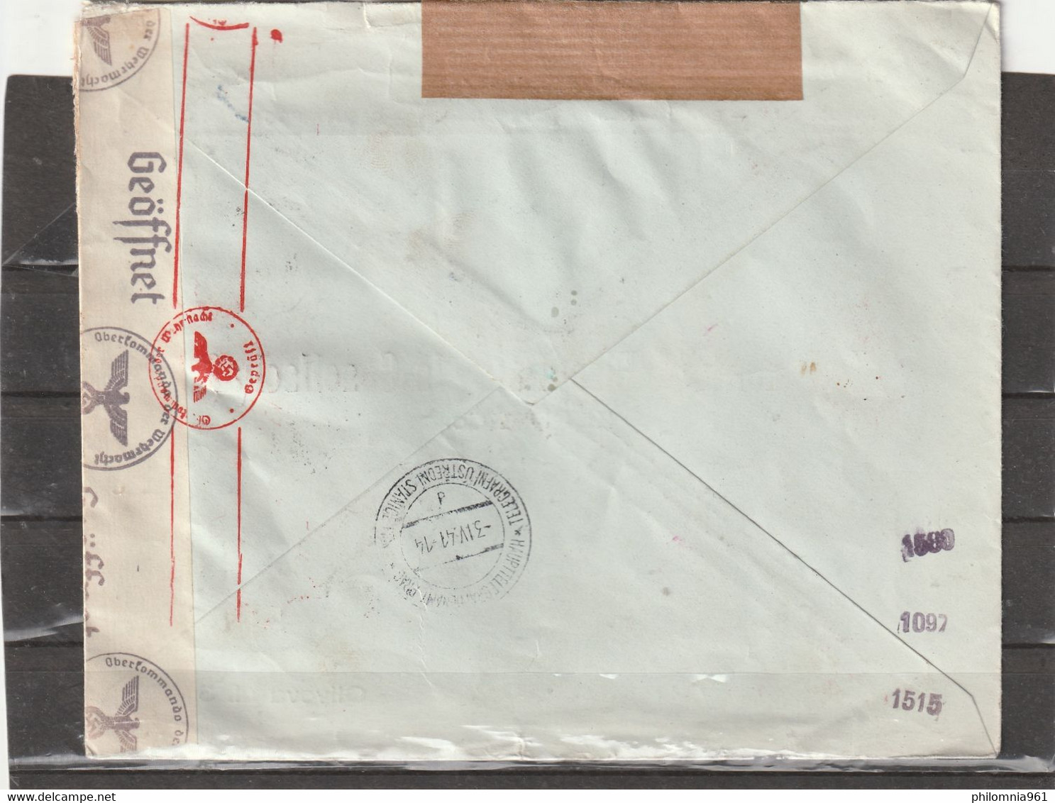Romania WWII AIRMAIL CENSORED COVER 1941 - Lettres 2ème Guerre Mondiale