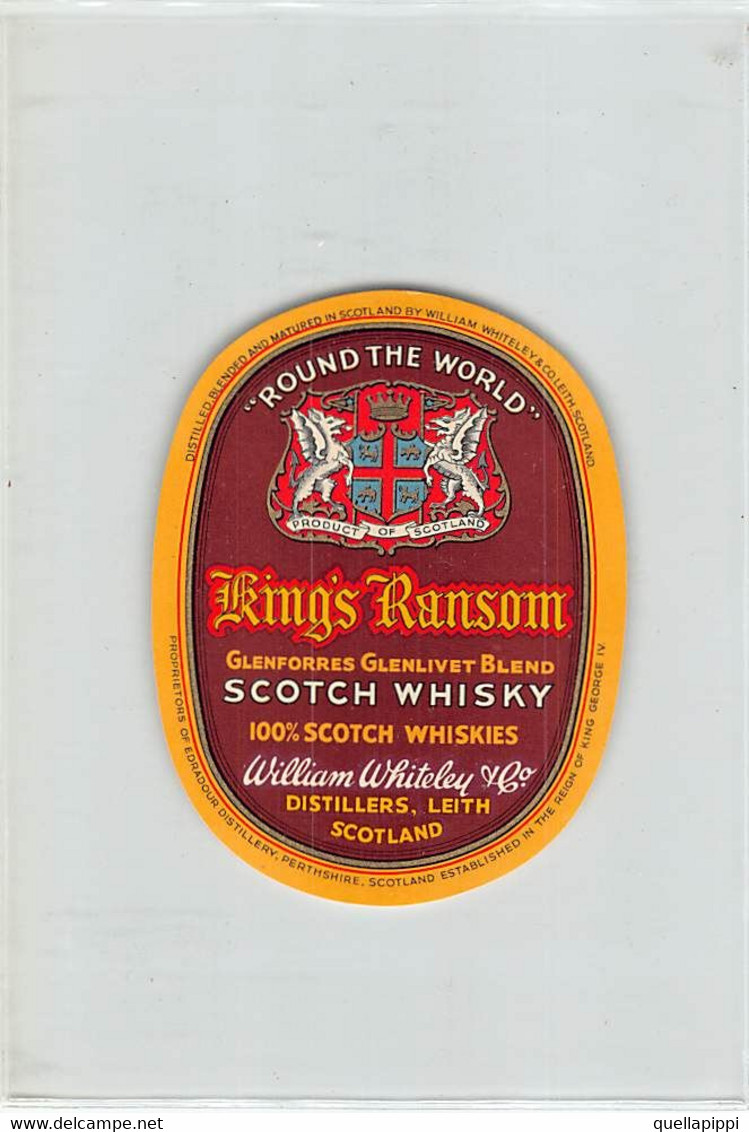 014376 "SCOTALND - LEITH - DISTILLERS WILLIAM WHITELEY - KING'S RANSOM SCOTCH WHISKY" ETICH III QUARTO XX SEC - Whisky