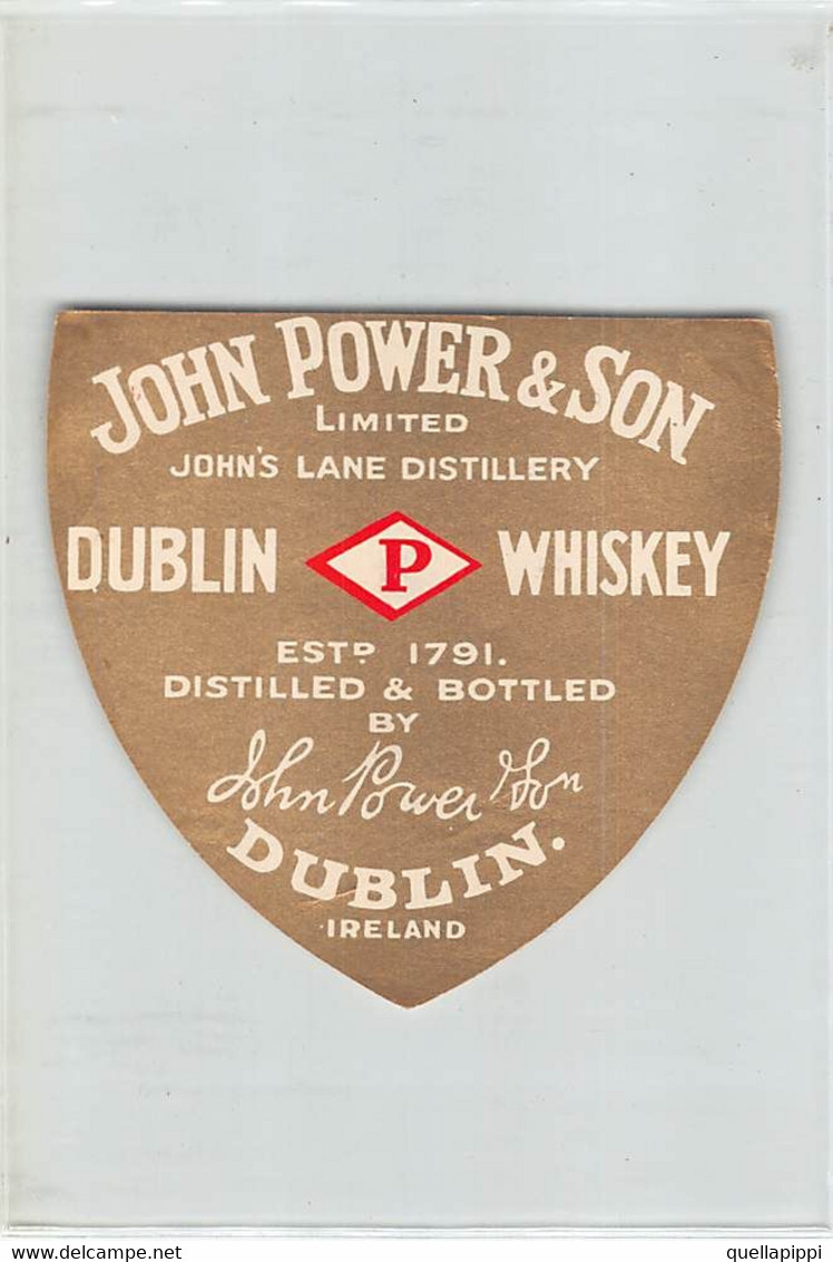 014379 "IRELAND - DUBLIN - DISTILLERY JOHN POWER & SON - WHISKEY" ETICH II QUARTO XX SEC - Whisky