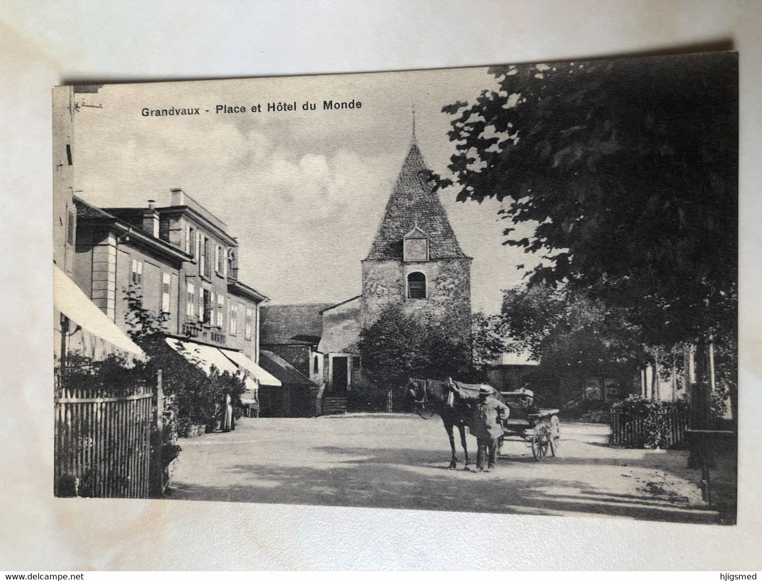 Switzerland Suisse Schweiz Grandvaux Vaud Hotel Du Monde Carriage Horse Man In Hat 15060 Post Card POSTCARD - Grandvaux