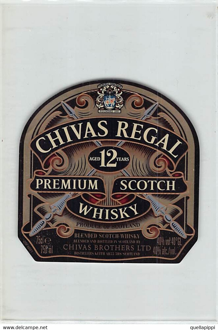 014381 "SCOZIA - CHIVAS BROTHERS LTD 1801 - CHIVAS REGAL PREMIUM SCOTCH SHISKY" ETICH IV QUARTO XX SEC - Whisky