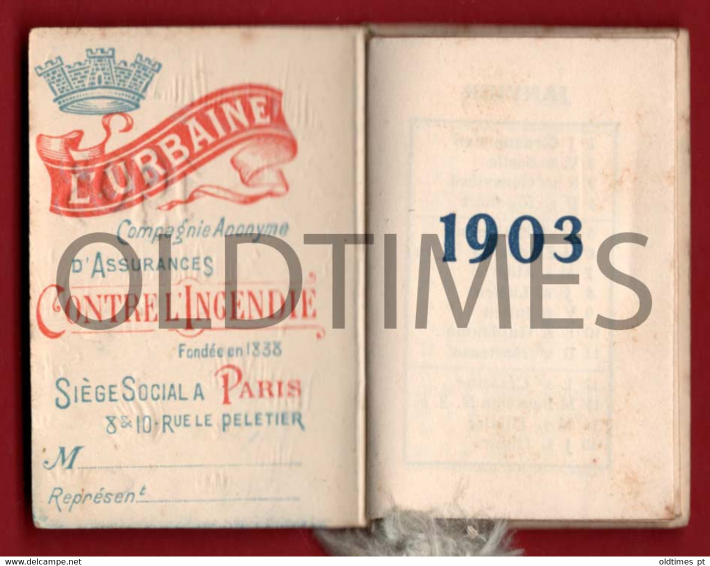 FRANCE - PARIS - L'URBAINE - PETITE ALMANACH - MINIATURE CALENDAR  1903 - Small : 1901-20