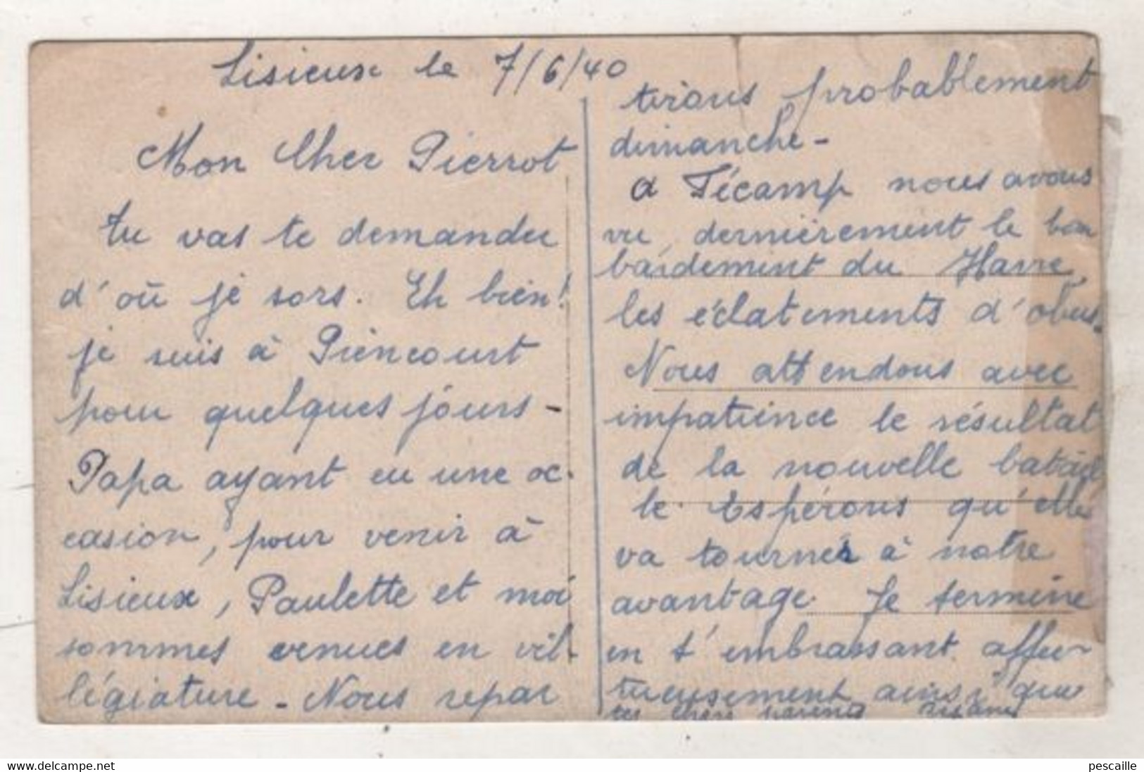 27 EURE - CP PIENCOURT - LA PLACE ET L'EGLISE - SANS NOM D'EDITEUR - ECRITE EN 1940 - Otros & Sin Clasificación