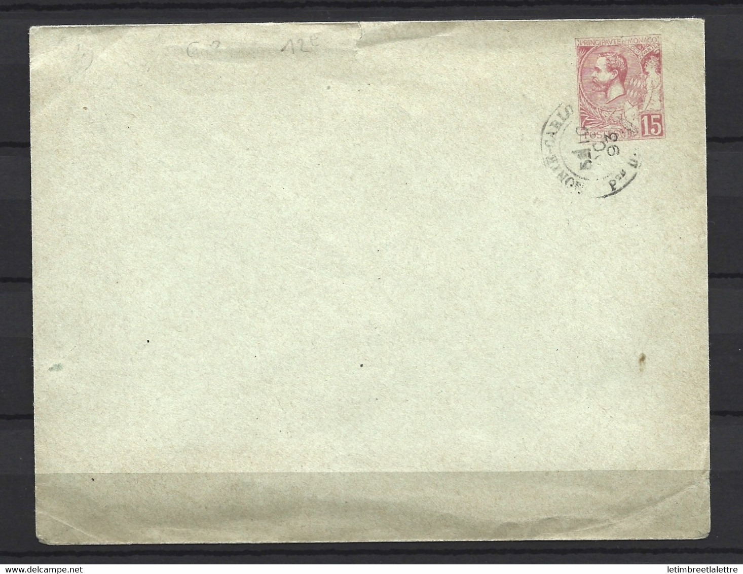 ⭐ Monaco - Entier Postal - Enveloppe - 1893 ⭐ - Storia Postale