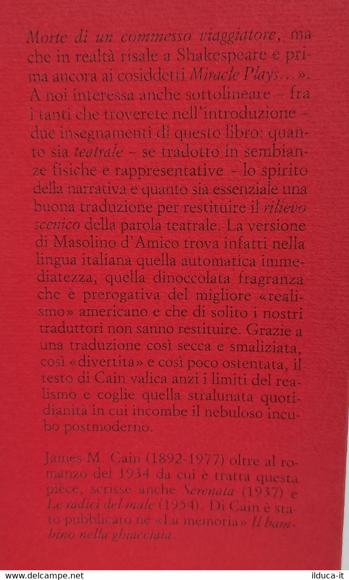 I109086 V James M. Cain - Il Postino Suona Sempre Due Volte - Sellerio 1997 - Theater