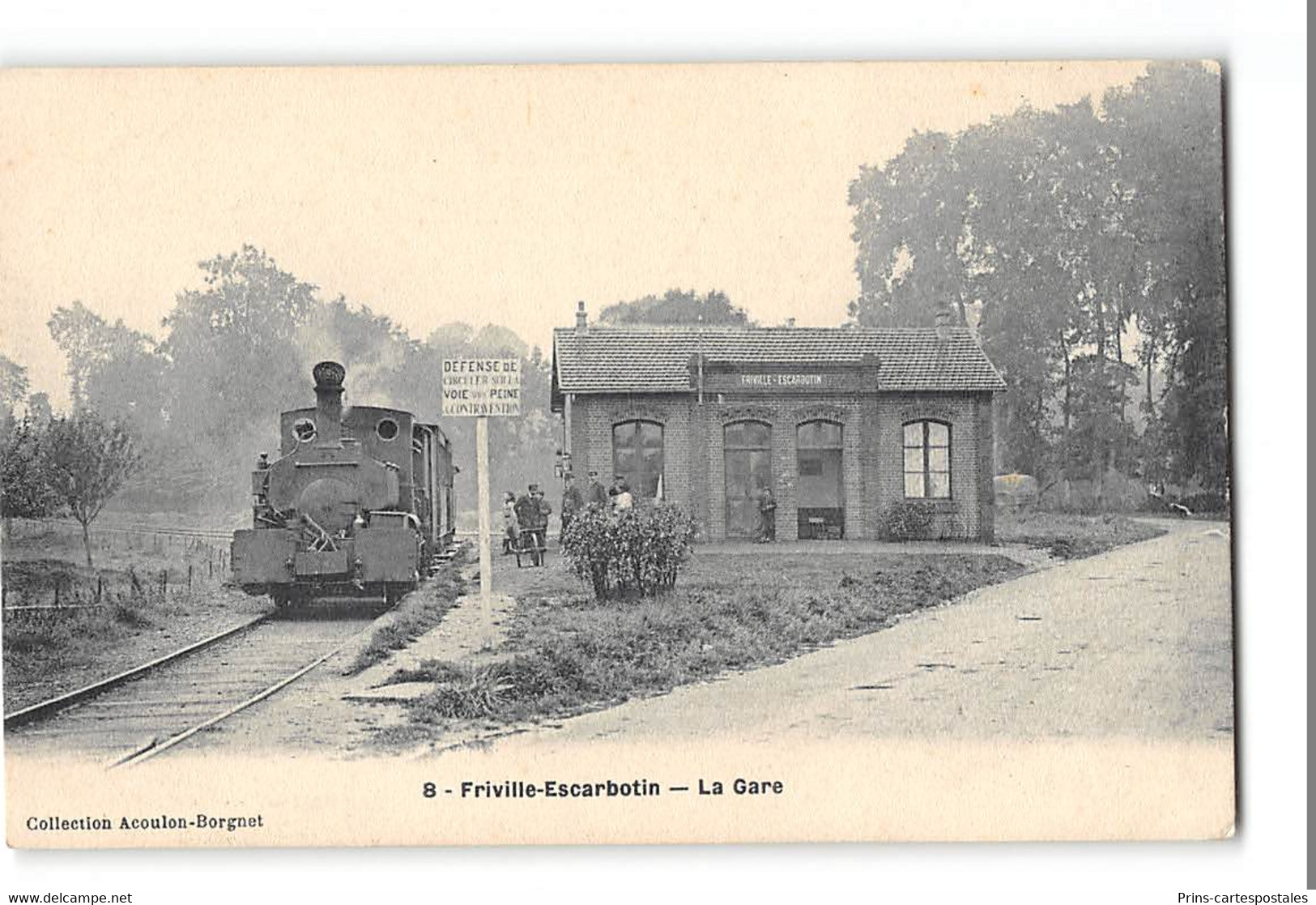 CPA 80 Friville Escarbotin La Gare Et Le Train Tramway - Friville Escarbotin