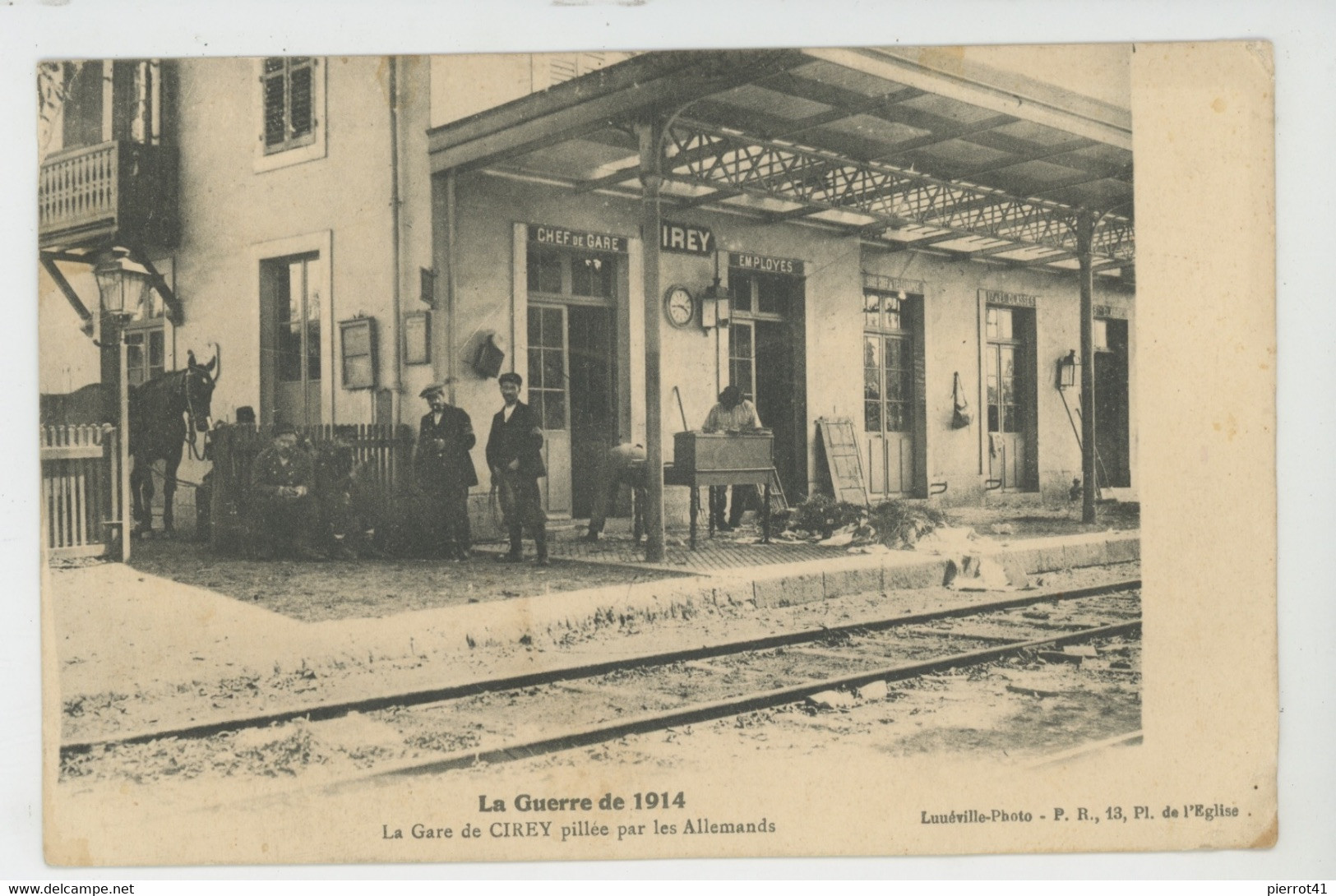 CIREY SUR VEZOUZE - GUERRE 1914-18 - La Gare Pillée Par Les Allemands (cachet Militaire HOPITAL TEMPORAIRE DE BAYON ) - Cirey Sur Vezouze