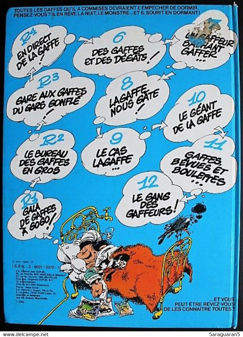 BD - GASTON LAGAFFE - R4 - En Direct De La Gaffe - Rééd. 1982 - Gaston