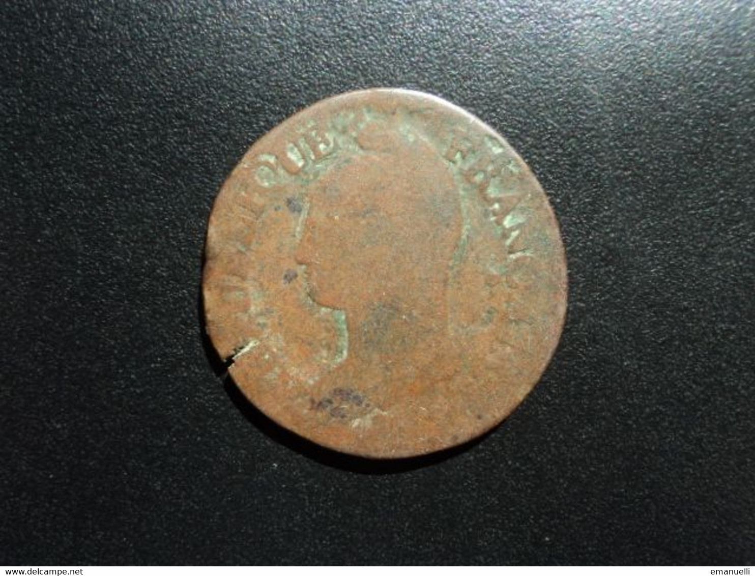 FRANCE *: PREMIÈRE RÉPUBLIQUE (22/9/1792) : CINQ CENTIMES .   L'AN 5 R (FM *)  F.115 / G.126 / KM 640.9   B+ - 1795-1799 Direktorium