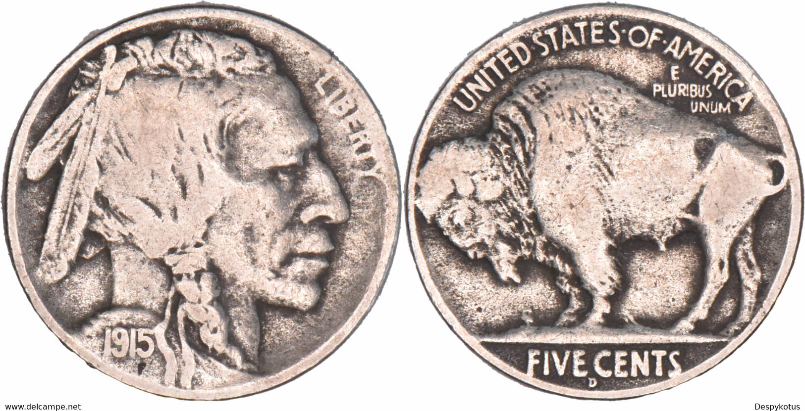 Etats-Unis - 1915 - Buffalo Nickel - Denver - 07-158 - 1913-1938: Buffalo