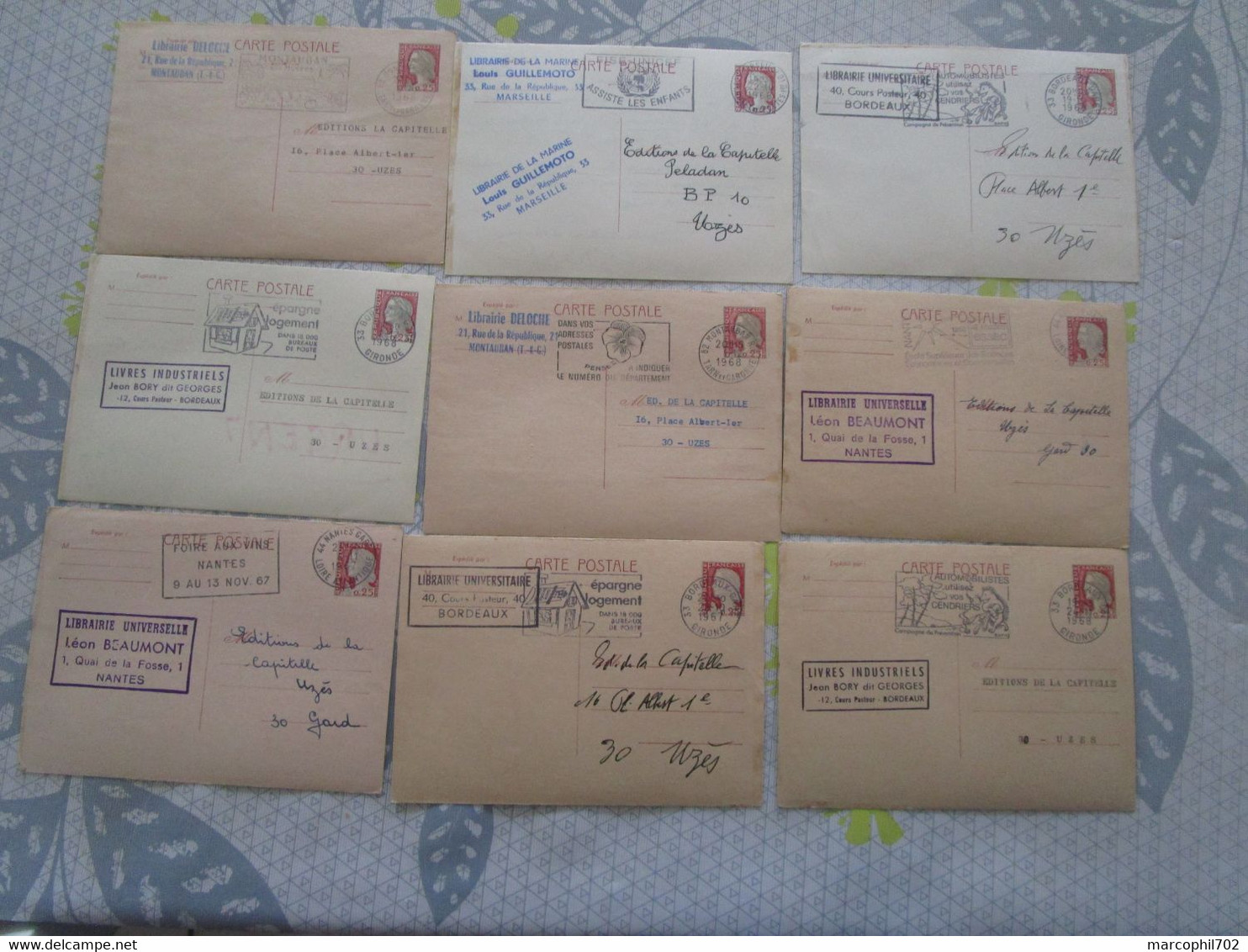 Lot De 20 Entiers Postaux Marianne De Decaris - Lots Et Collections : Entiers Et PAP