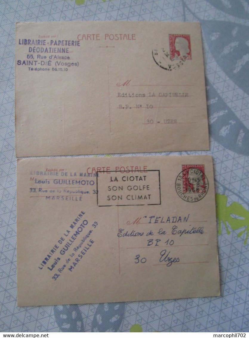 Lot De 20 Entiers Postaux Marianne De Decaris - Lots Et Collections : Entiers Et PAP