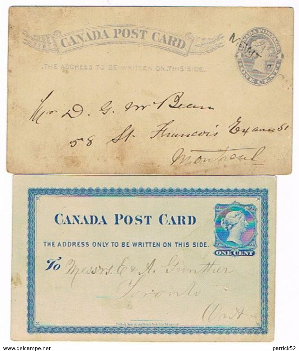 2 Entiers Postaux CANADA - Briefe U. Dokumente