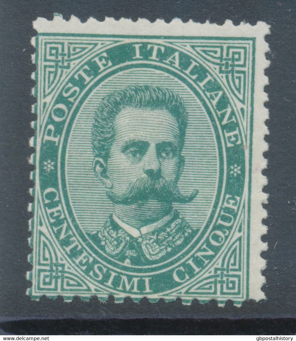 ITALIEN 1879, König Umberto I 25 C Blau Postfrisches Pra.-Stück (leichter Kaum Sichtbarer Bug),Michel 40A / Scott 48 - Mint/hinged