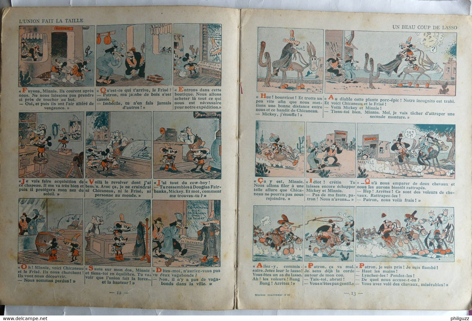 ALBUM BD MICKEY CHERCHEUR D'OR - HACHETTE  - 1931 Enfantina - Disney