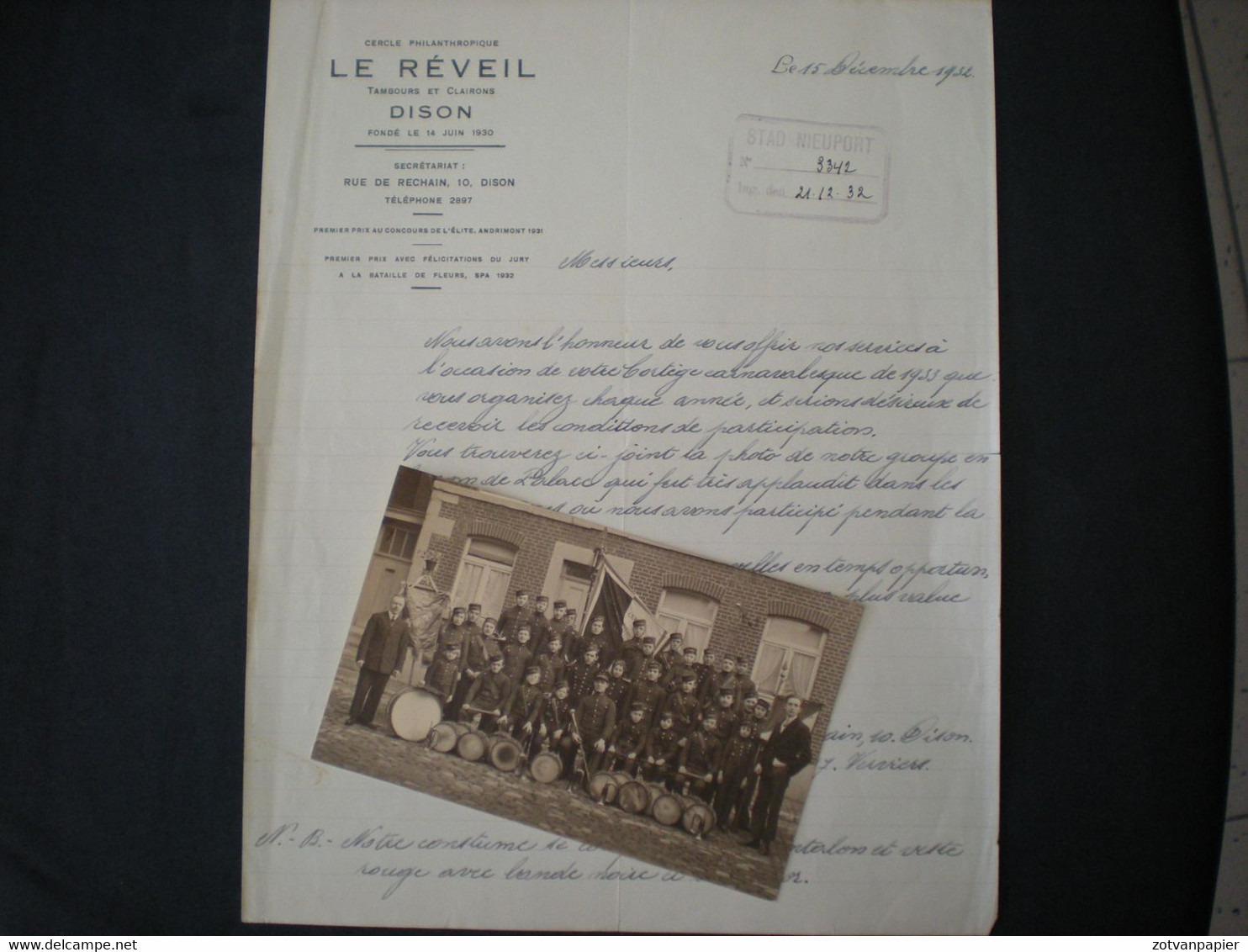 Dison - Cercle Philanthropique Le Réveil - Tambours - Clairons - Carte Photo - Dison