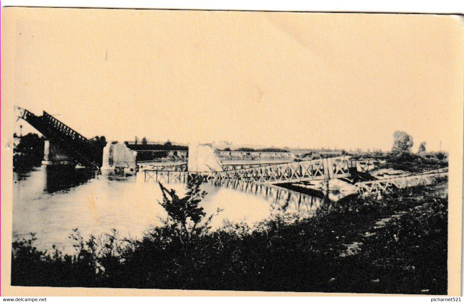 NAVILLY (Saône & Loire) - Pont Du Chemin De Fer Détruit Par Les Allemands En 1944. Bon état. 2 Scan - Sonstige & Ohne Zuordnung