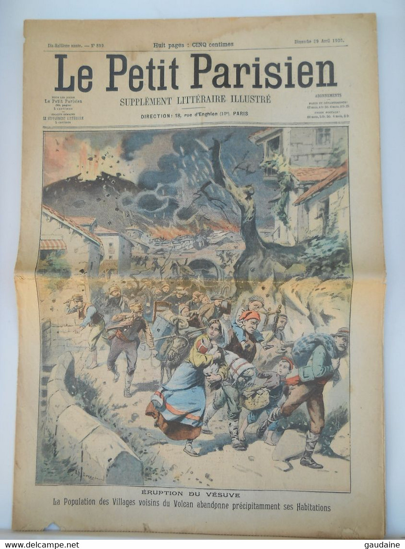 LE PETIT PARISIEN N°899 - 29 AVRIL 1906 - ERUPTION DU VOLCAN VESUVE ITALIE - SIDI-BEL-ABBES  ALGERIE - Le Petit Parisien