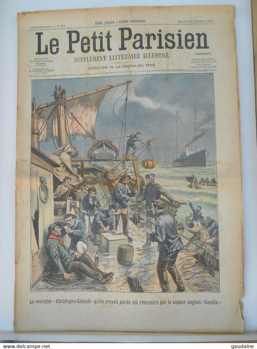 LE PETIT PARISIEN N°928 - 18 NOVEMBRE 1906 - PECHE: MORUTIER "CHRISTOPHE-COLOMB" - CATASTROPHE DE TRAIN ATANTIC-CITY - Le Petit Parisien