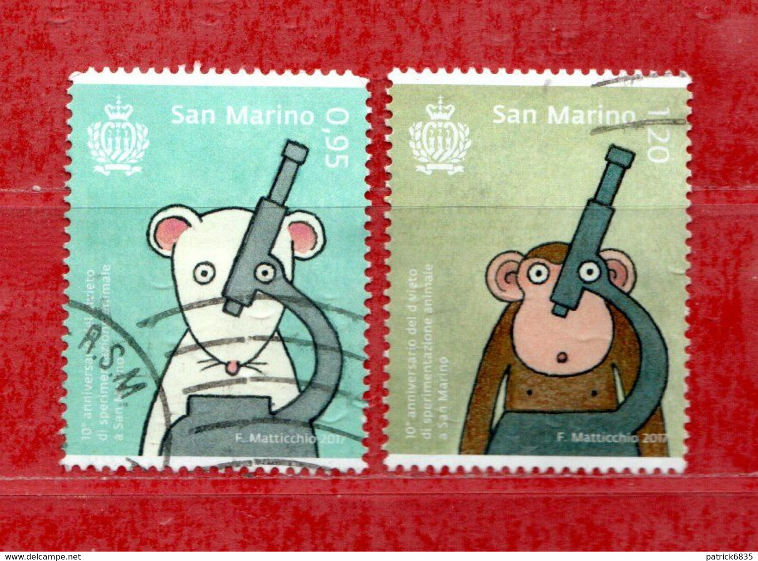 S.Marino °  2017 - Divieto Di Sperimentazione Animale. Unif. 2568-2569. Usato. - Used Stamps