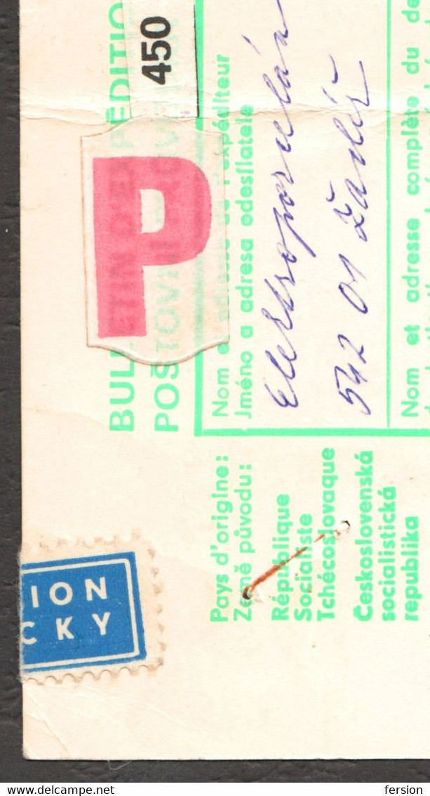 Bulletin D'expédition Parcel Packet Despatch FORM Czechoslovakia Hungary CUSTOMS Postmark AIR MAIL LABEL VIGNETTE 1992 - Ohne Zuordnung