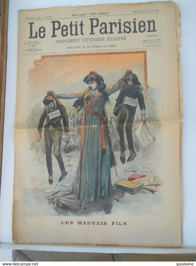 LE PETIT PARISIEN N°982 - 1 DECEMBRE 1907 - MAUVAIS FILS - FAITS DIVERS DE LA SEMAINE - Le Petit Parisien