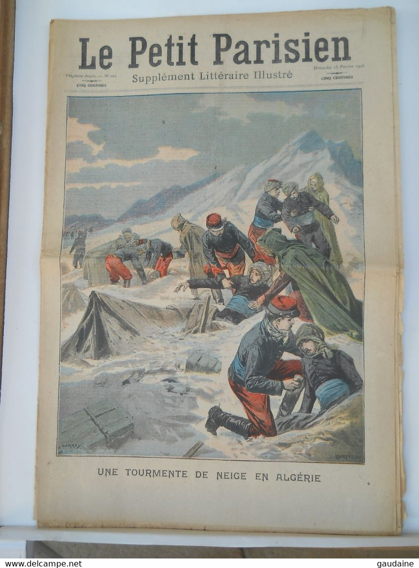 LE PETIT PARISIEN N°994 - 23 FEVRIER 1908 - NEIGE EN ALGERIE - OBSÈQUES DU ROI DU PORTUGAL - Le Petit Parisien