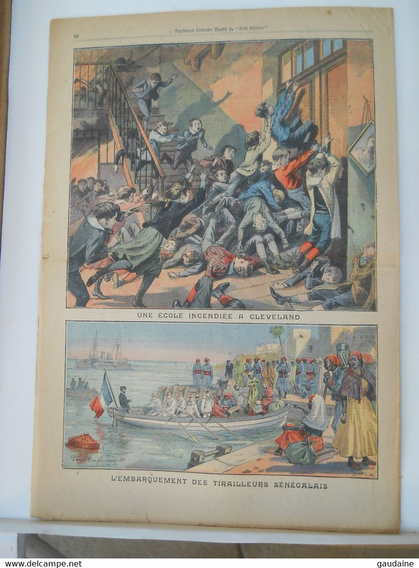 LE PETIT PARISIEN N°998 - 22 MARS 1908 - PREMIER BAL DE BÉBÉ - ECOLE INCENDIEE A CLEVELAND - TIRAILLEURS SENEGALAIS - Le Petit Parisien