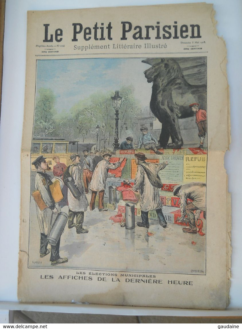 LE PETIT PARISIEN N°1004 - 3 MAI 1908 - ELECTION MUNICIPALE AFFICHE - PALAIS FRANCAIS A LONDRES - Le Petit Parisien