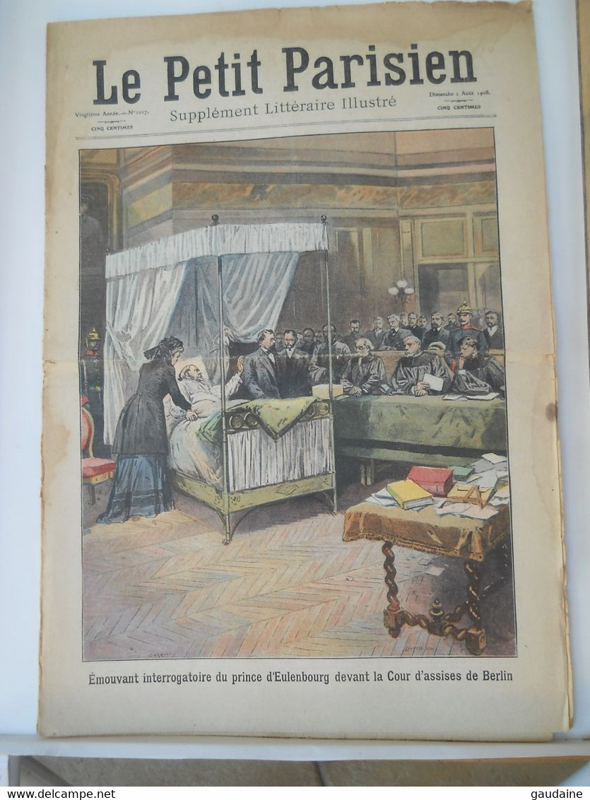 LE PETIT PARISIEN N°1017 - 2 AOUT 1908 - EULENBOURG A LA COUR D'ASSISE DE BERLIN - DIRIGEABLE LE ZEPPELIN - Le Petit Parisien