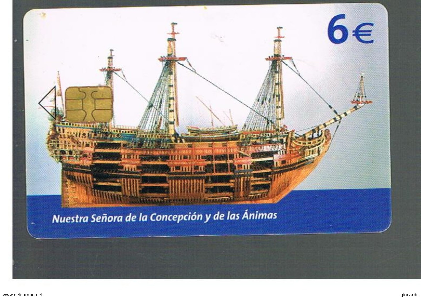 SPAGNA (SPAIN) - TELEFONICA  (CHIP) -  2003 SHIP NUESTRA SENORA     - USED - RIF. 10010 - Boats