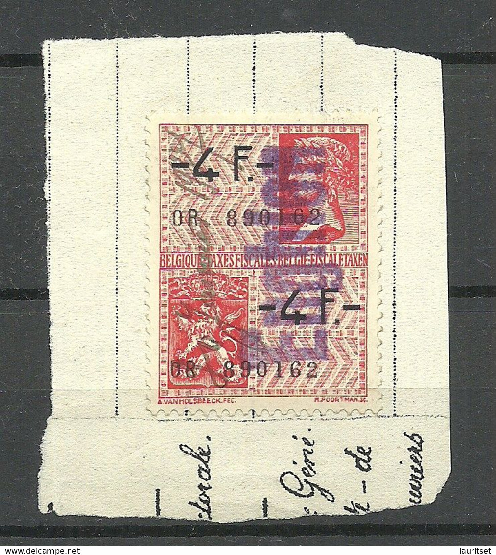 BELGIEN Belgium Belgique Revenue Fiscal Tax Steuermarke With Overprint O - Sellos