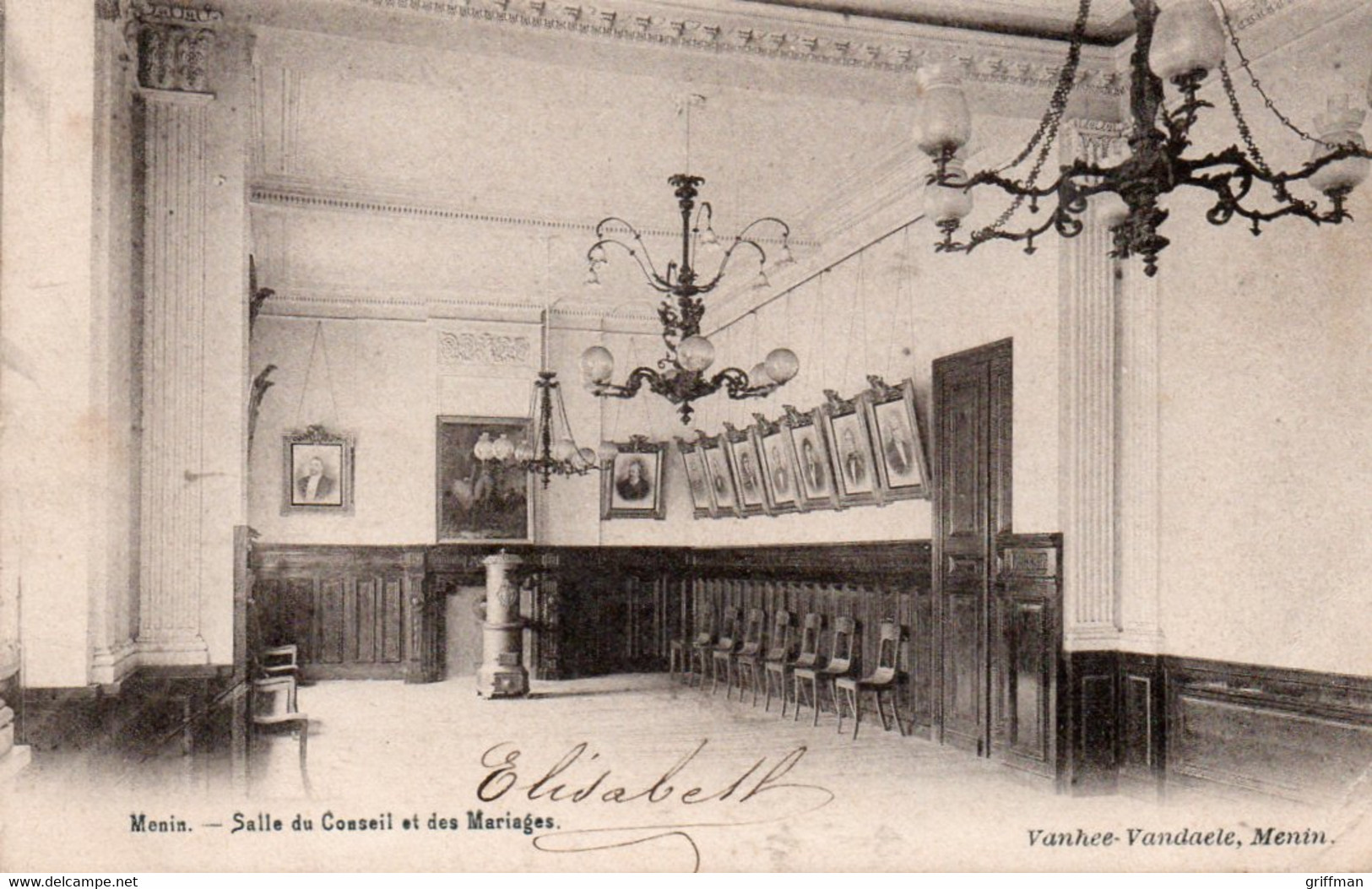 MENEN MENIN SALLE DU CONSEIL ET DES MARIAGES PRECURSEUR 1902 TBE - Menen