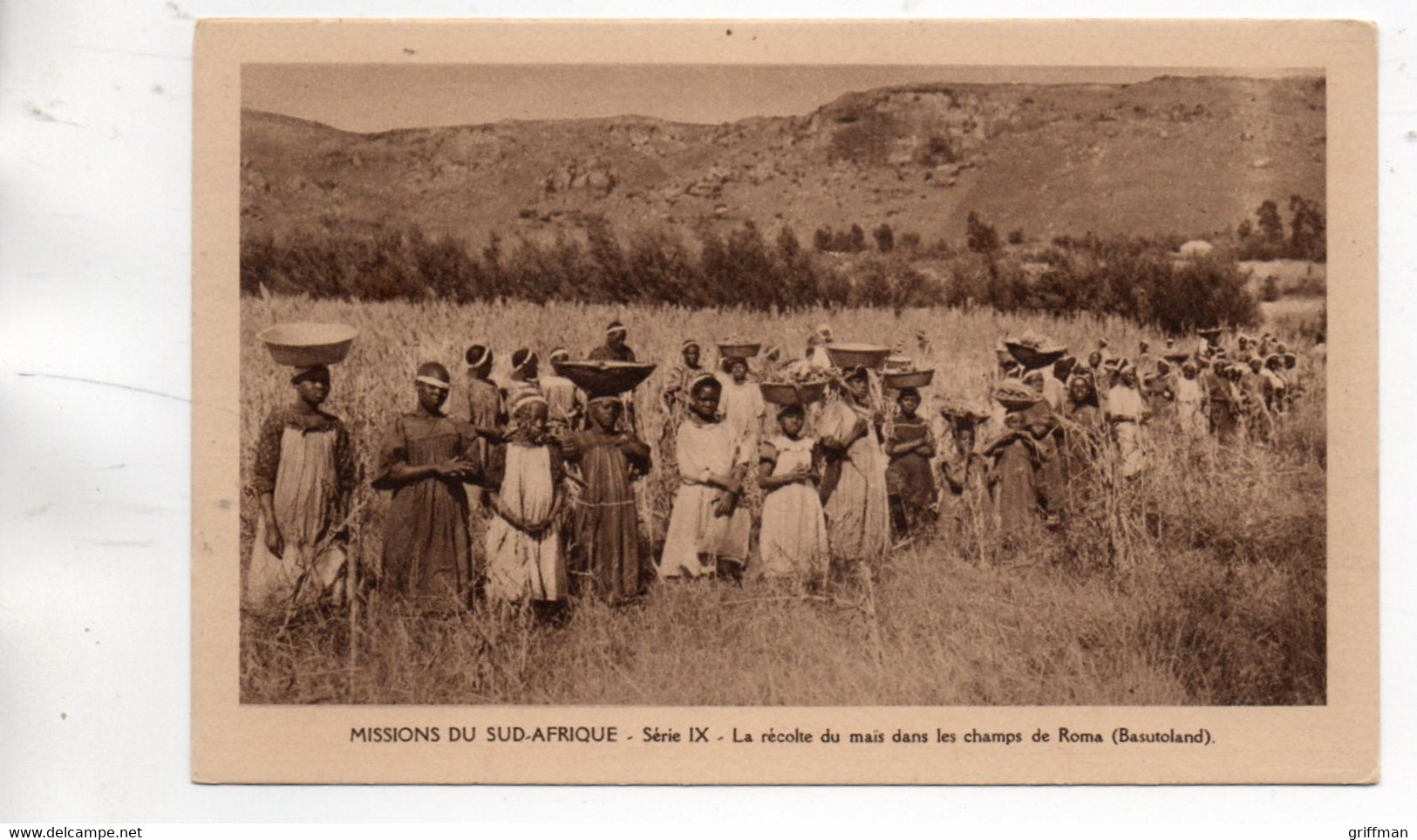 MISSION DU SUD AFRIQUE LESOTHO BASUTOLAND RECOLTE DU MAIS DANS LES CHAMPS DE ROMA TBE - Lesotho