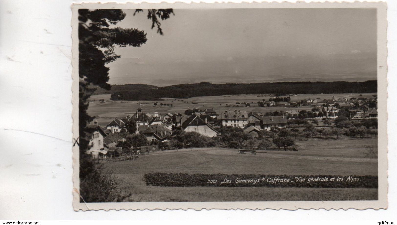 LES GENEVEYS SUR COFFRANE VUE GENERALE ET LES ALPES 1937 CPSM 9X14 - Coffrane