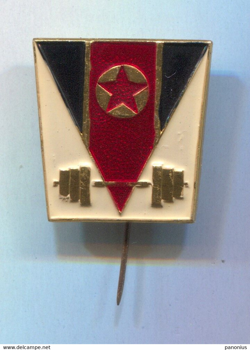 Weightlifting Gewichtheben - North Korea Federation Association, Vintage Pin Badge Abzeichen - Gewichtheffen