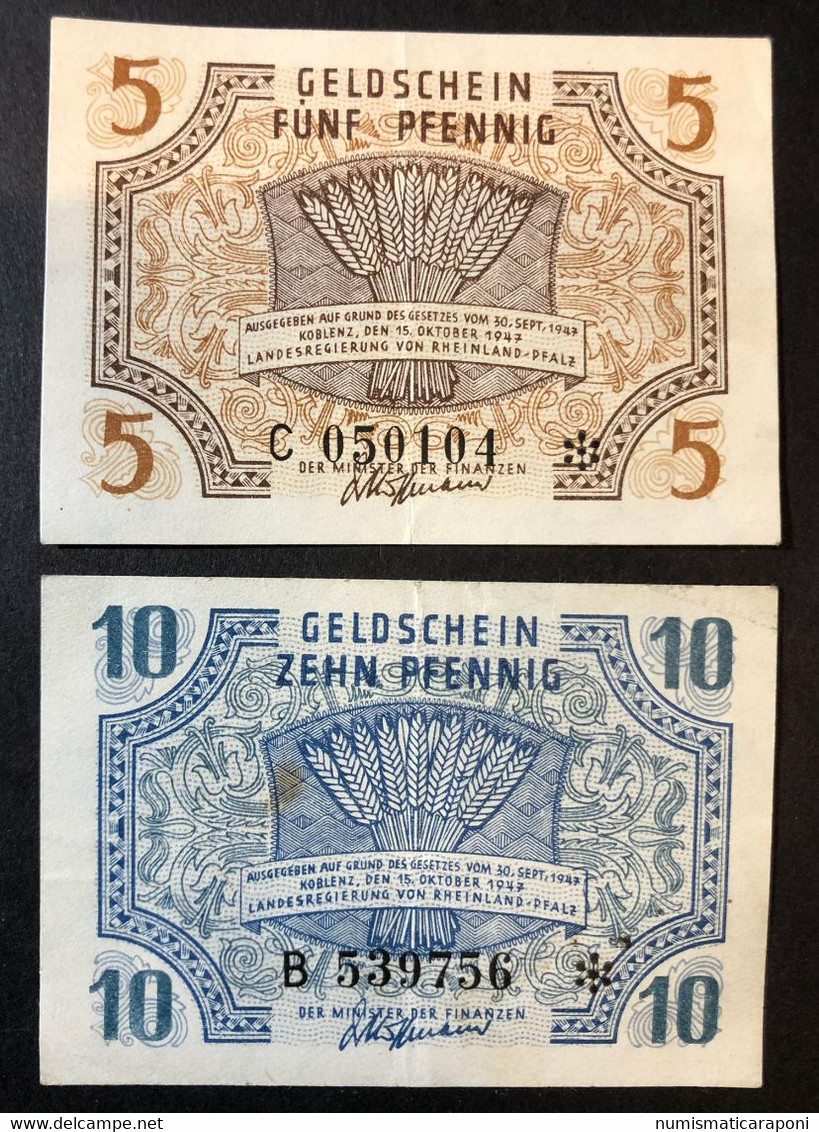 5 + 10 Pfennig Geldschein 1947 Lotto.4057 - Administration De La Dette
