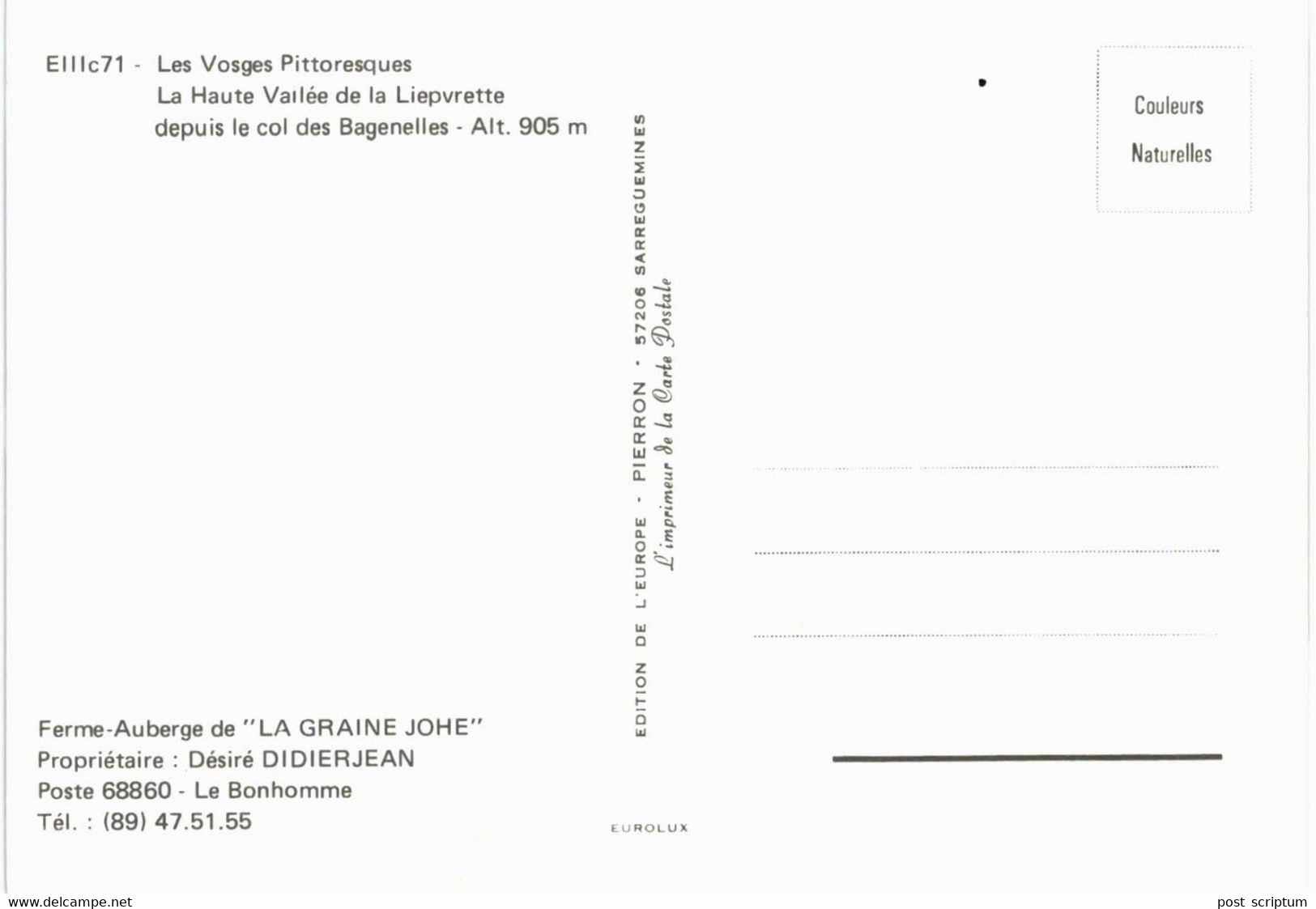 Ferme Auberge La Graine Johé Lapoutroie - 2 Cartes - Lapoutroie