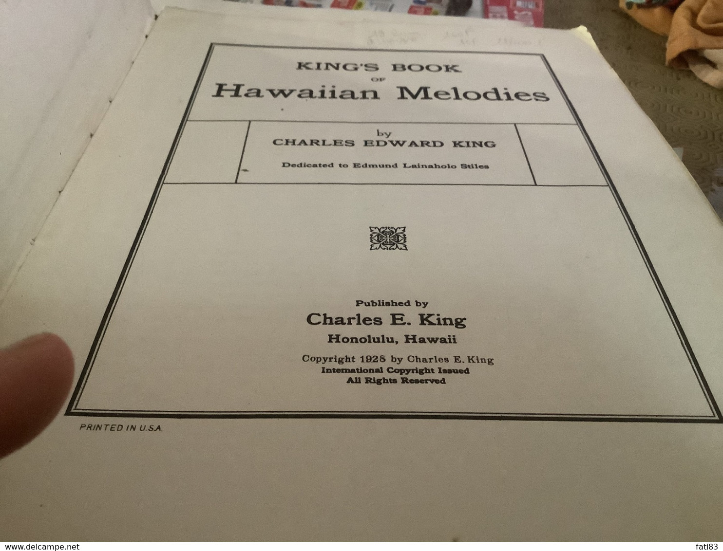 King’s Book  Of Hawaiien Melodies 1928 - Honolulu