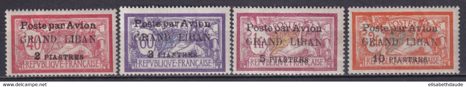 GRAND-LIBAN - 1924 - POSTE AERIENNE YVERT N°1/4 * MH - COTE = 75 EUR. - Neufs